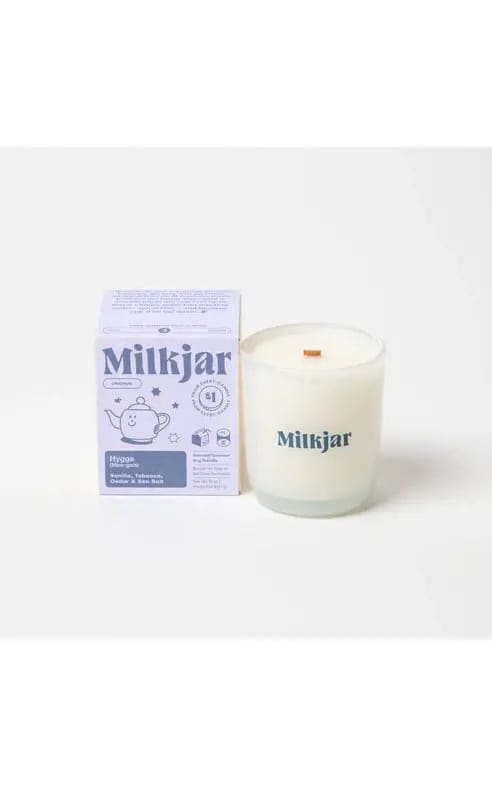 Milk Jar- Coconut Soy Wood Wick Candle in Hygge 8oz - candle