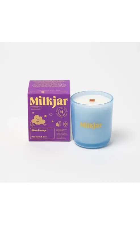 Milk Jar- Jar - Coconut Soy Wood Wick Candle in Silver