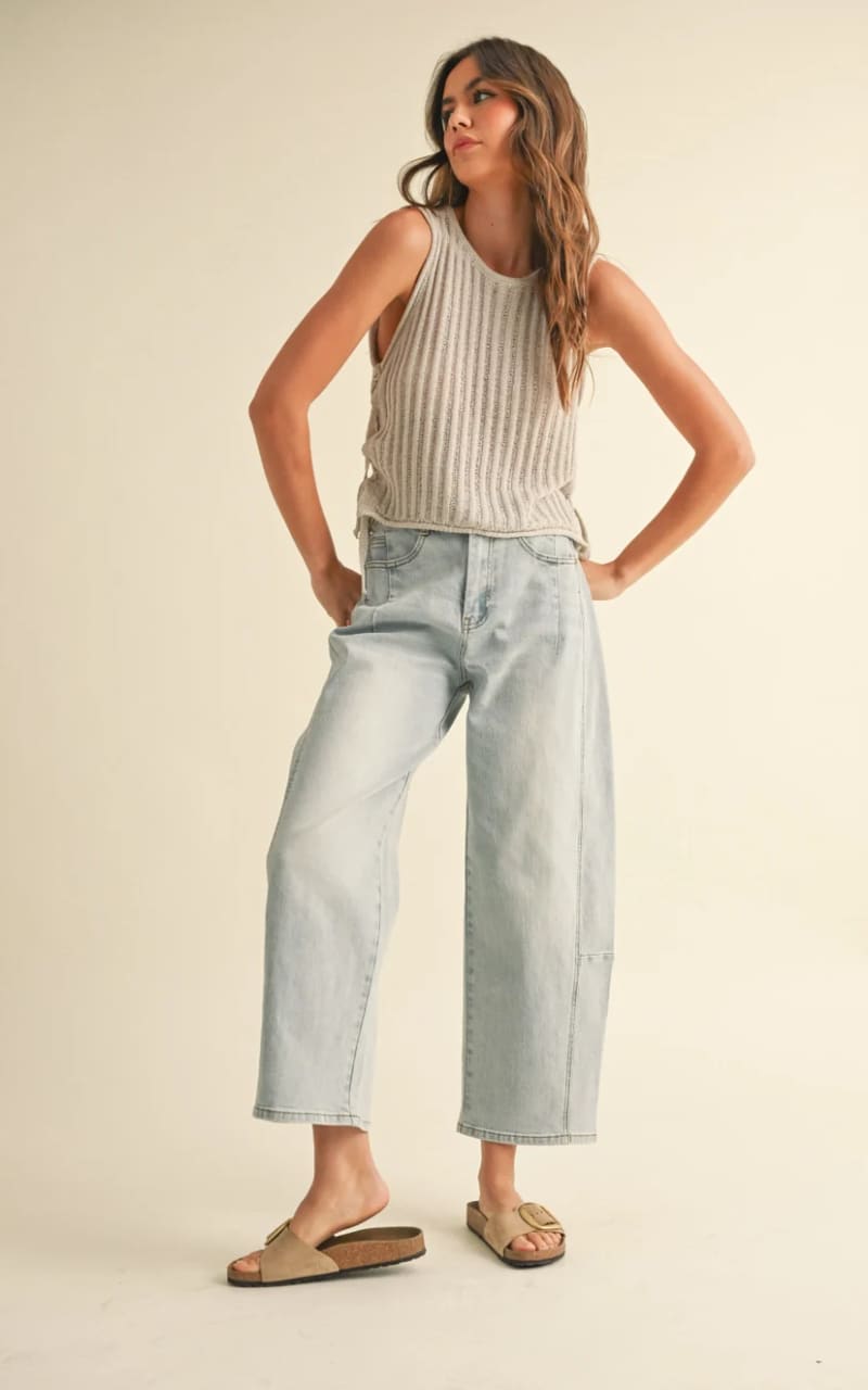 Miou Muse - Light Weight Sleeveless Knitted Top with Ties