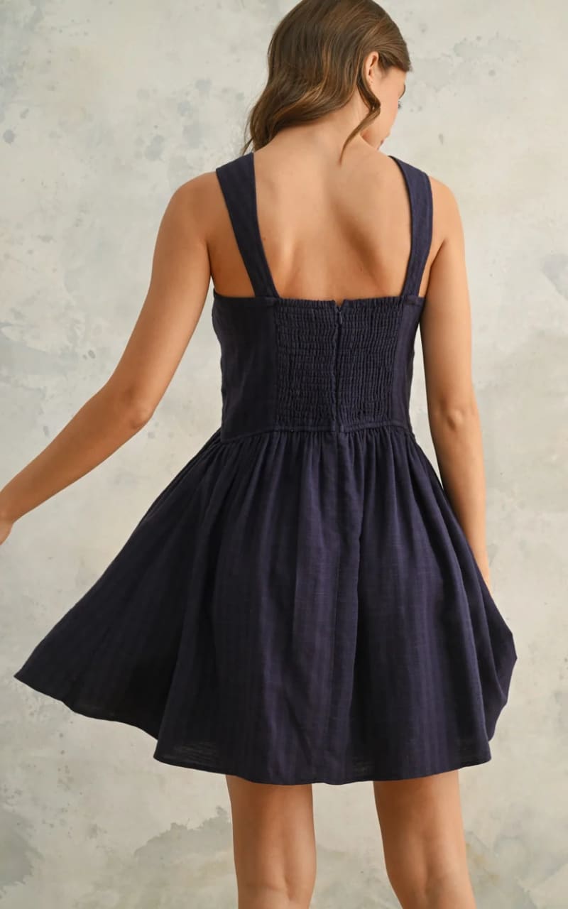 Miou Muse - Textured Pattern Mini Dress - DRESS