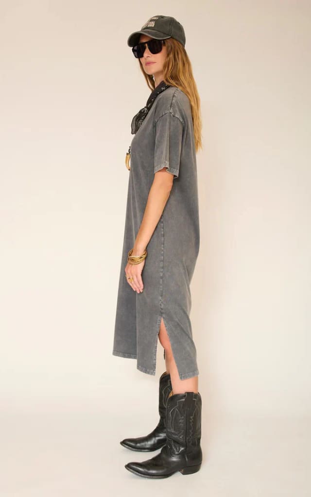 MKT Studio- Rimane T-Shirt Dress in Grey - DRESS