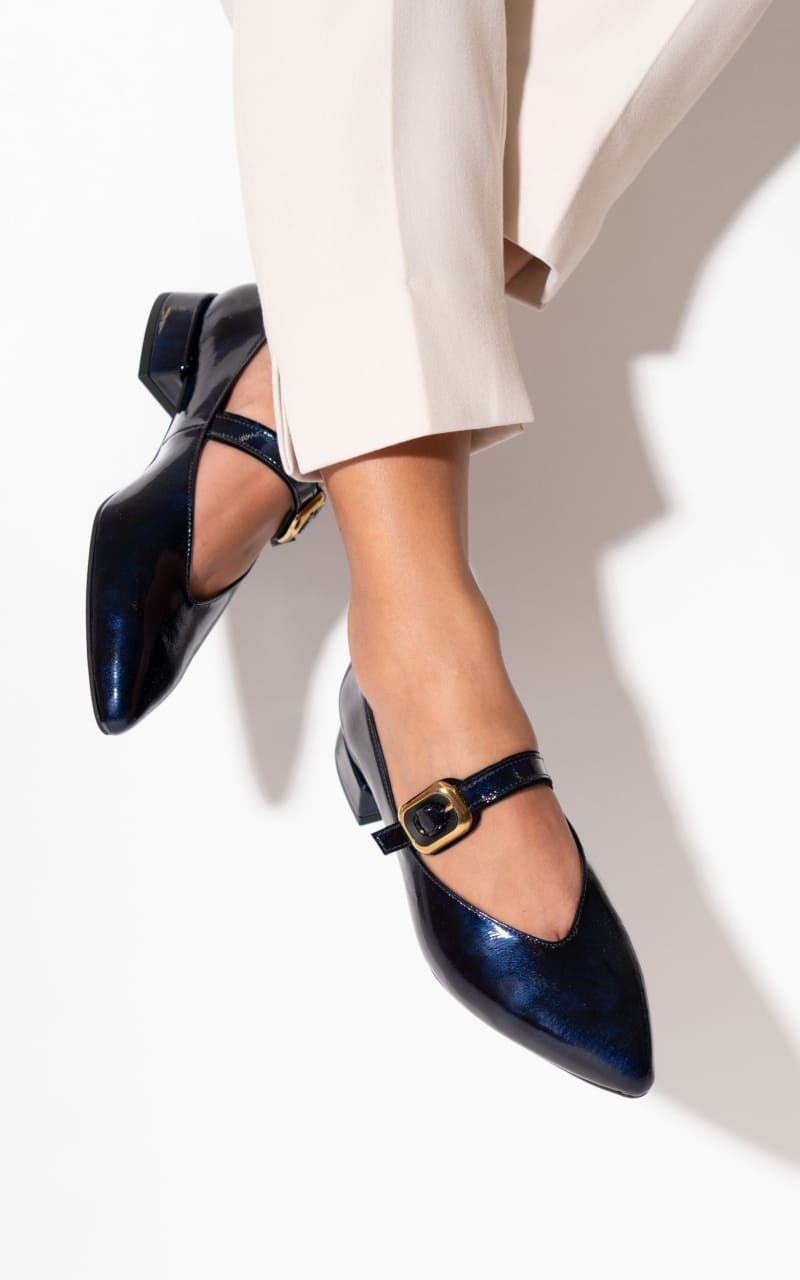 MLV - Low Heel Shoes Lea in Blue - footwear