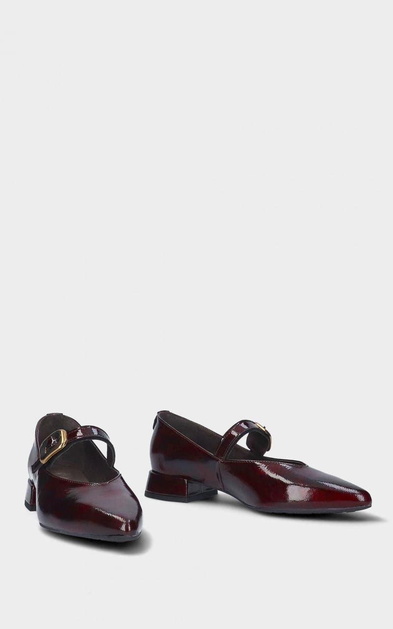 MLV - Low Heel Shoes Lea in Burgundy - footwear
