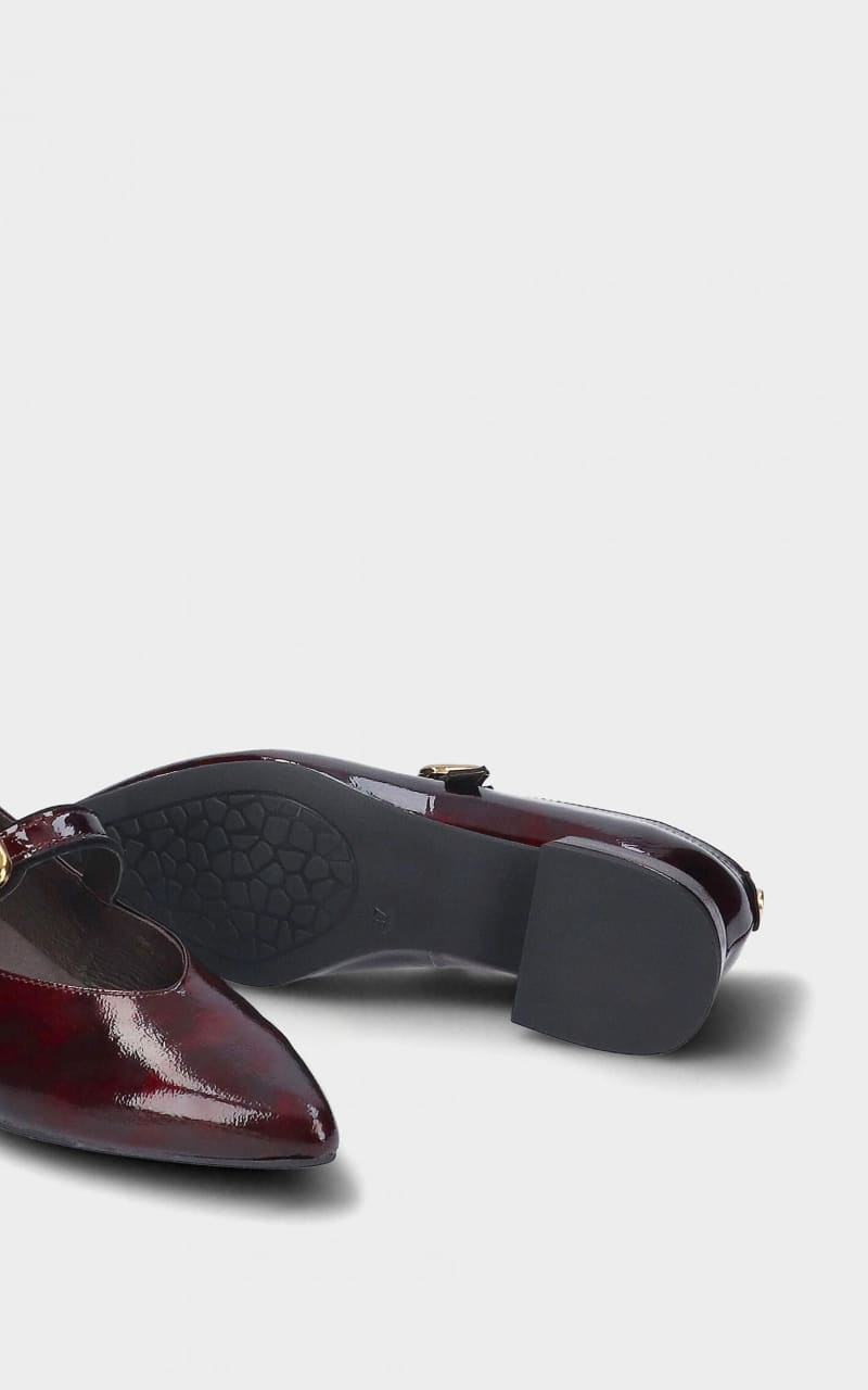 MLV - Low Heel Shoes Lea in Burgundy - footwear