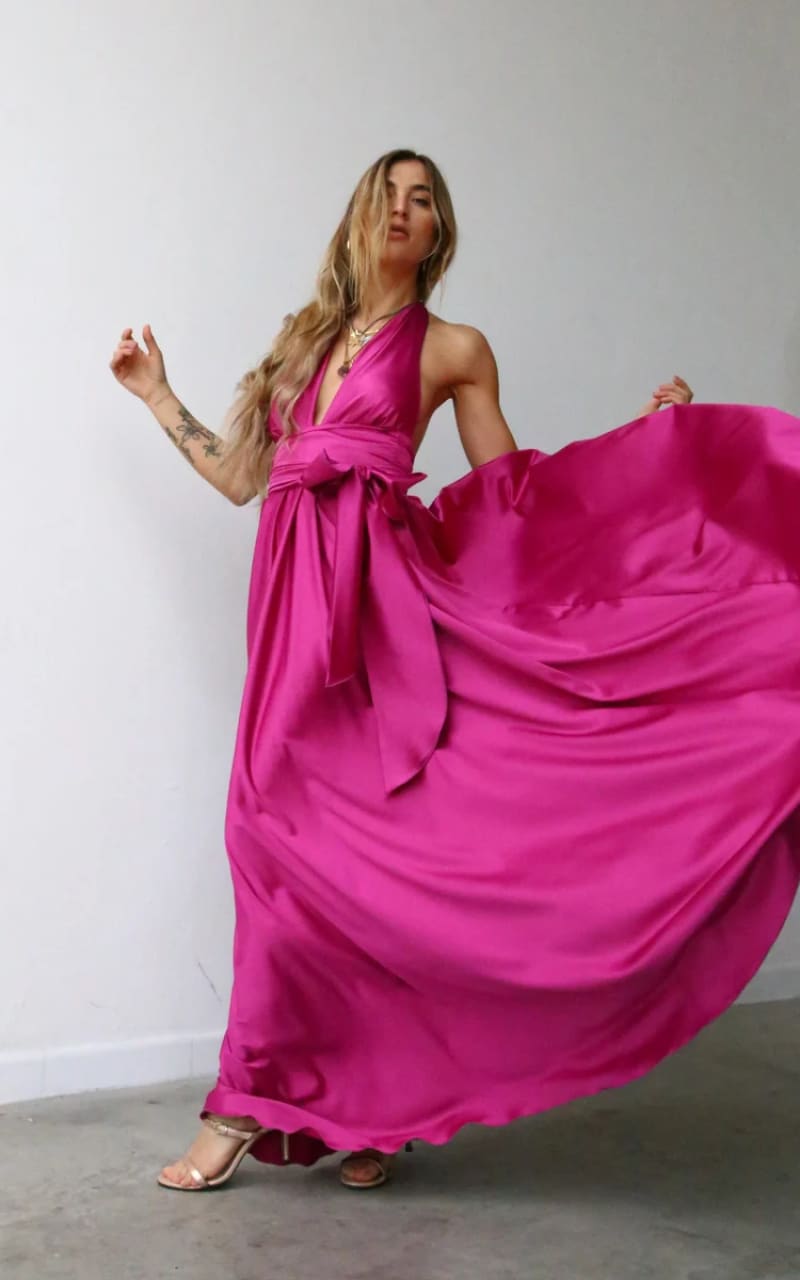 Moqette Marilyn Cup Maxi Dress in Cyclamen DRESS