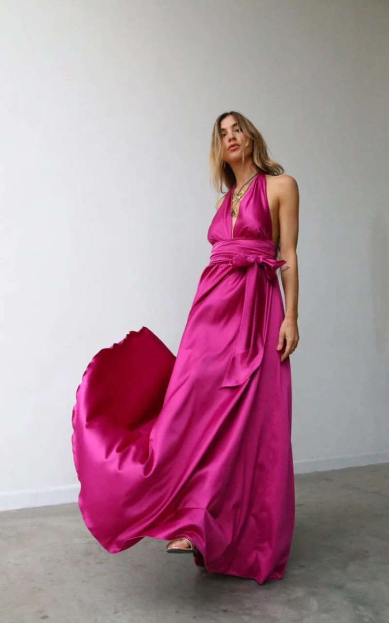 Moqette Marilyn Cup Maxi Dress in Cyclamen DRESS