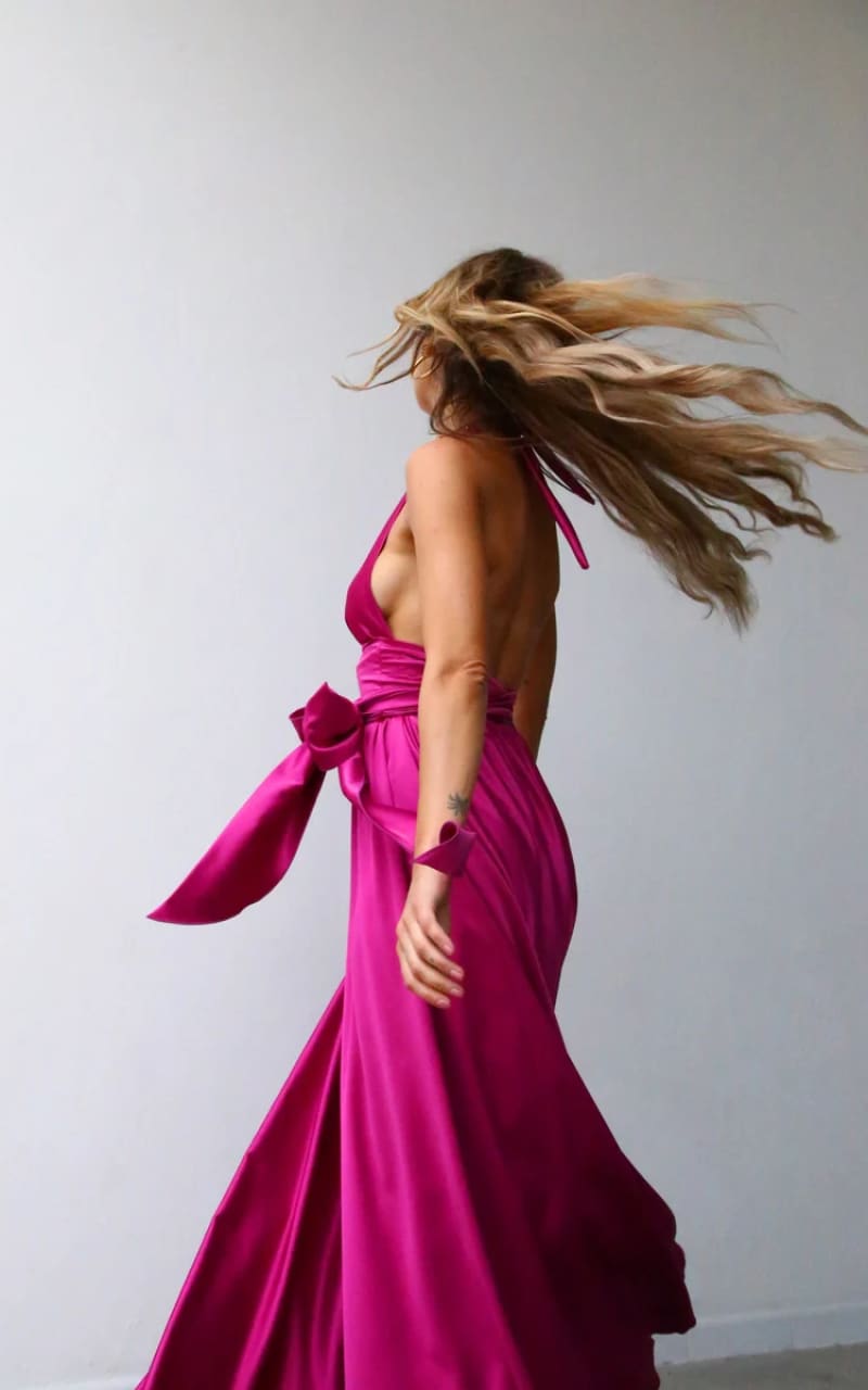 Moqette Marilyn Cup Maxi Dress in Cyclamen DRESS