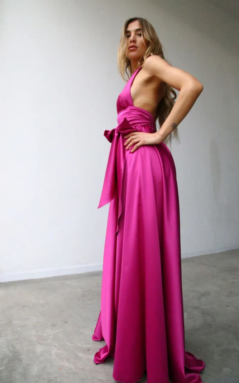 Moqette Marilyn Cup Maxi Dress in Cyclamen DRESS