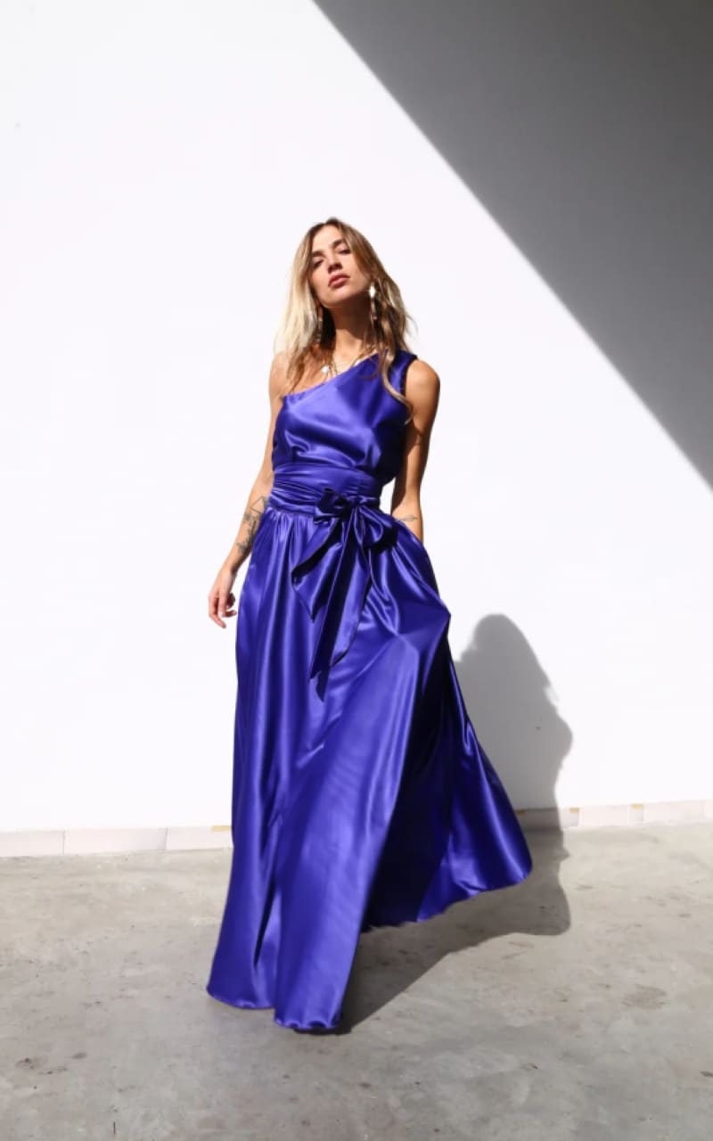 Moqette - One Shoulder Satin Dress - DRESS