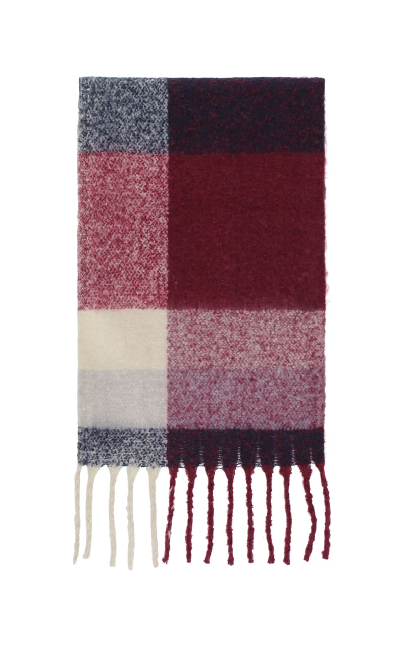 Morgan & Taylor- Sarah Fringe Scarf in Burgundy