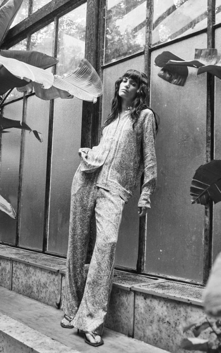 Mos Mosh- Bala Flowish Orchid Pant in Turf Green