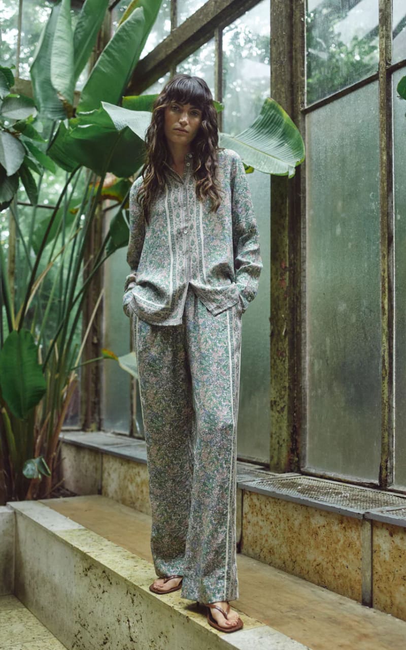 Mos Mosh- Bala Flowish Orchid Pant in Turf Green