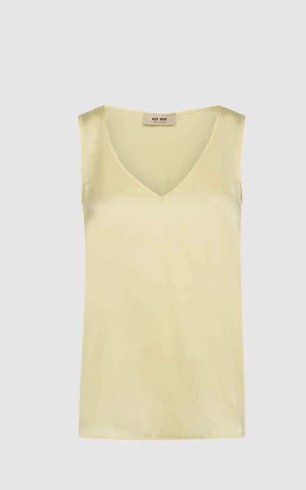 Mos Mosh- Astrid V-Neck Silk Tank Top in French Vanilla