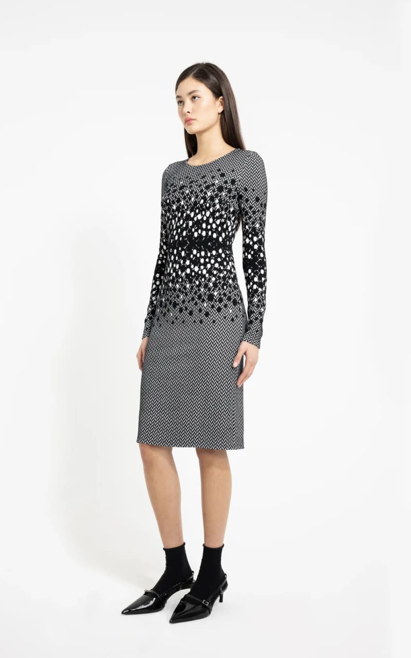 Nadya Toto- Winter Jacquard Dots Design Dress - DRESS