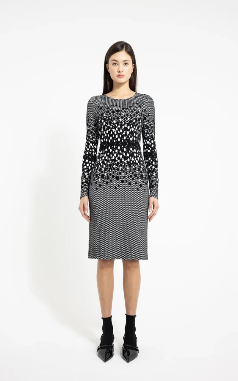 Nadya Toto- Winter Jacquard Dots Design Dress - DRESS