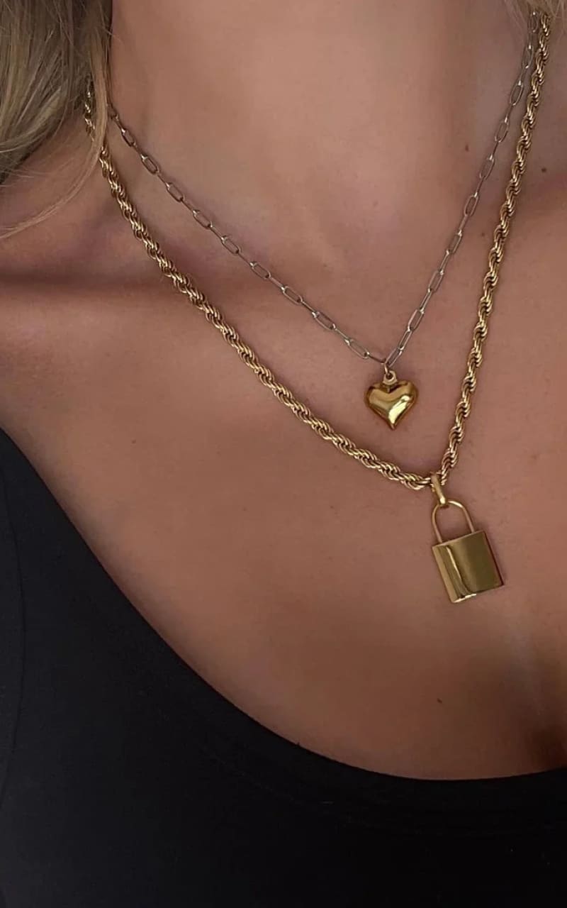 Namaste- Lock of Love Gold Necklace - jewelry