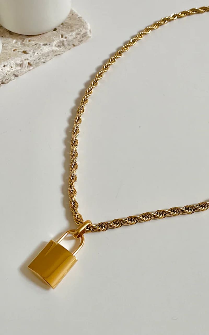 Namaste- Lock of Love Gold Necklace - jewelry