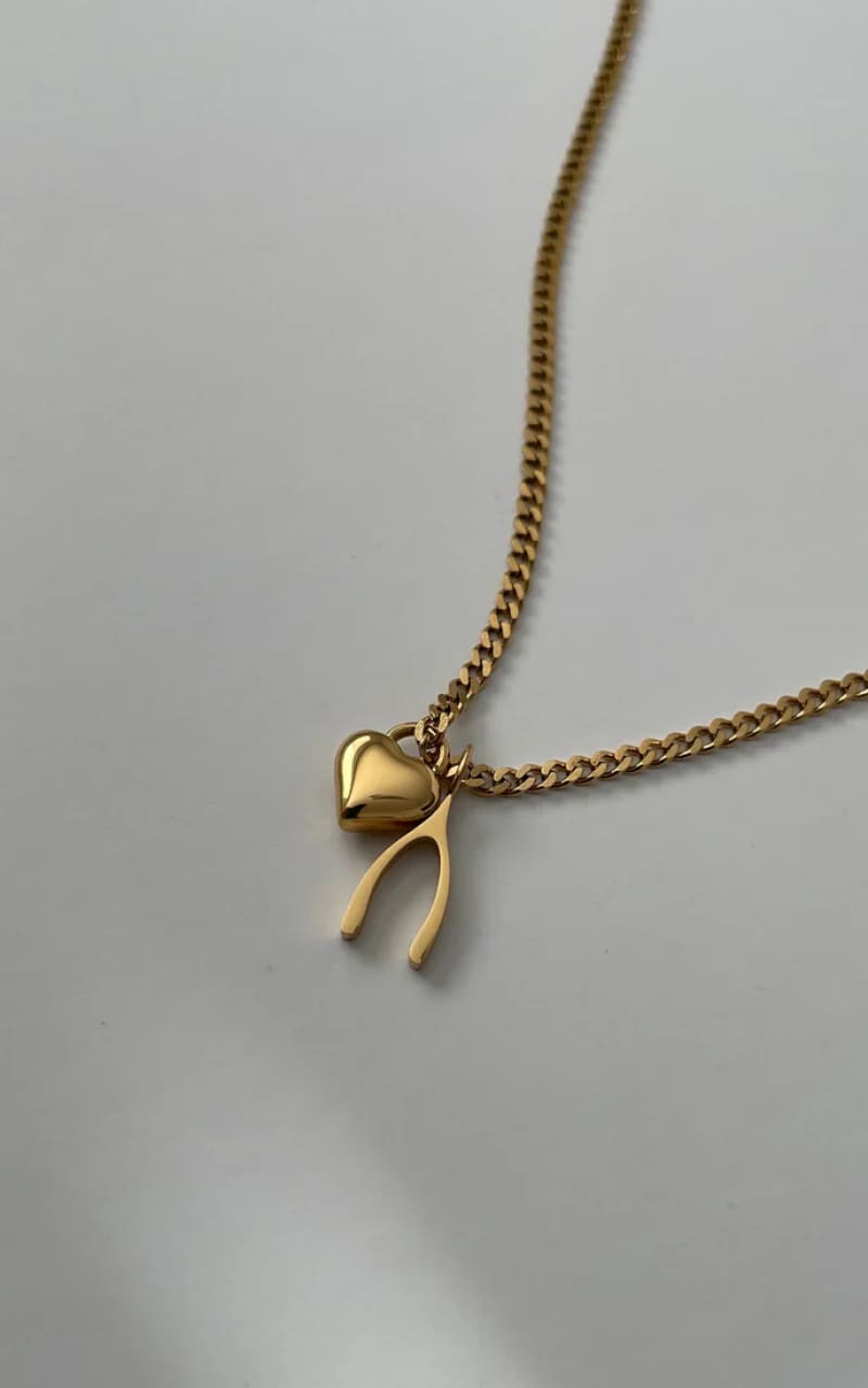 Namaste- Wishbone Gold Necklace - jewelry