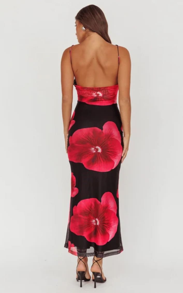 One and Only Collective- Floral Ruched Maxi Dress - DRESS