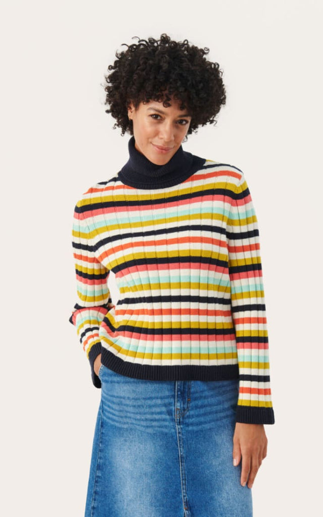 Part Two - Calluna Pull Over Sweater in Multi Stripe -