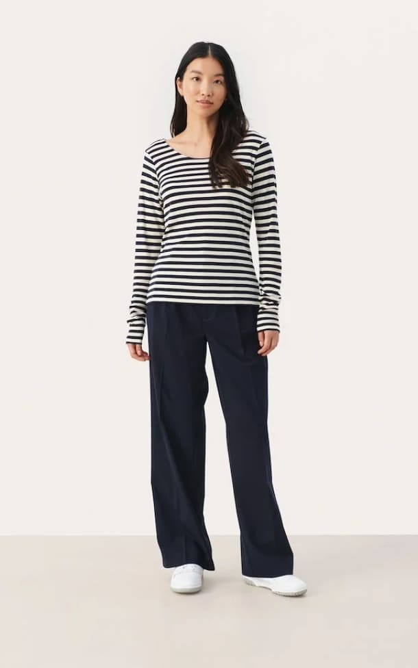Part Two - Fanneys Striped Long Sleeve Top - top