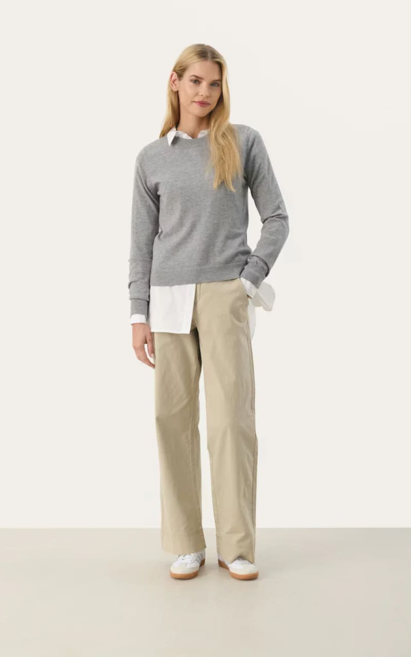 Part Two- Belme Trouser in White Pepper - Pant