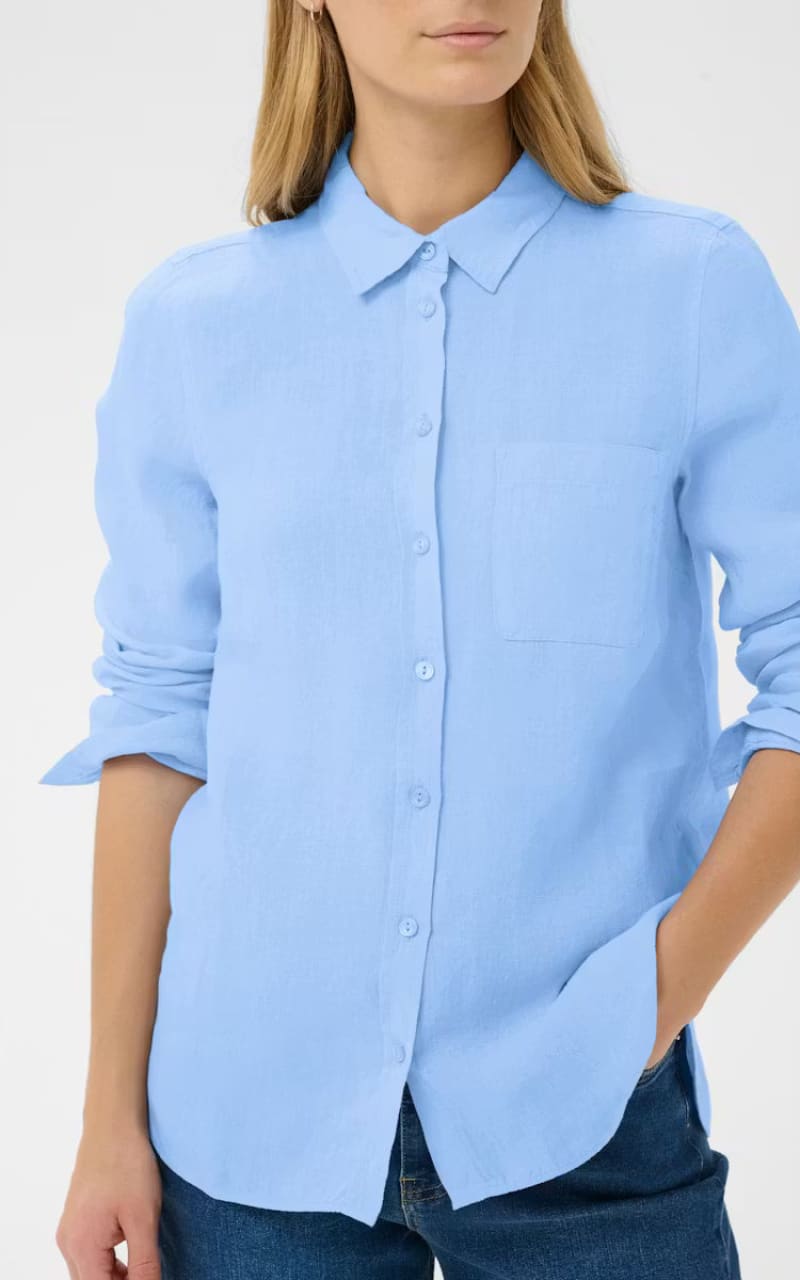 Part Two- Kivas Linen Blouse in Serenity - Blouses & Tops