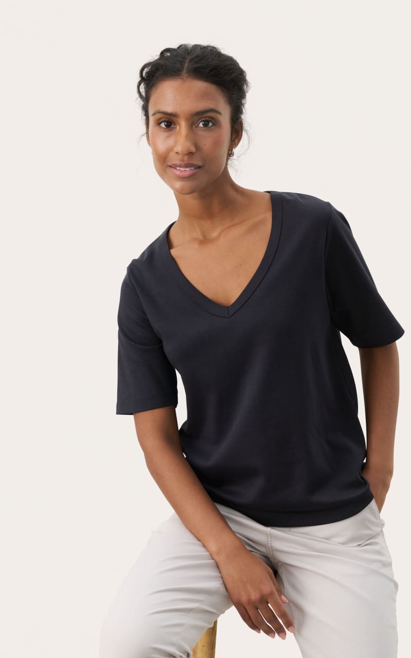 Part Two - Ratansa Tee Shirt - Dark Navy / XS - T-SHIRT &