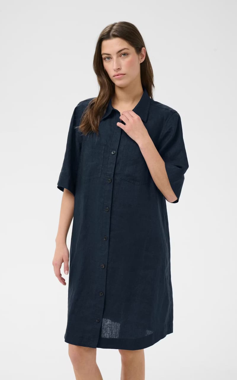 Part Two- Sardiae Linen Dress in After Midnight - DRESS
