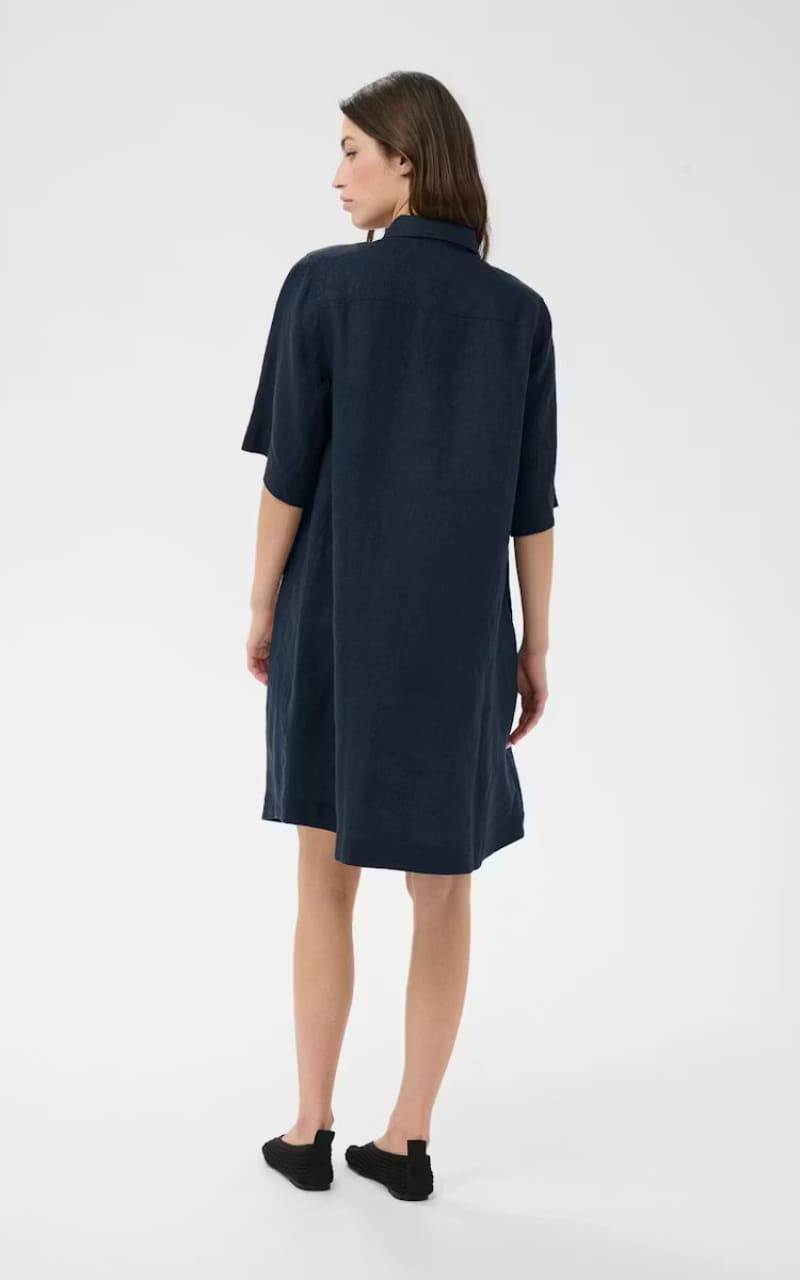 Part Two- Sardiae Linen Dress in After Midnight - DRESS
