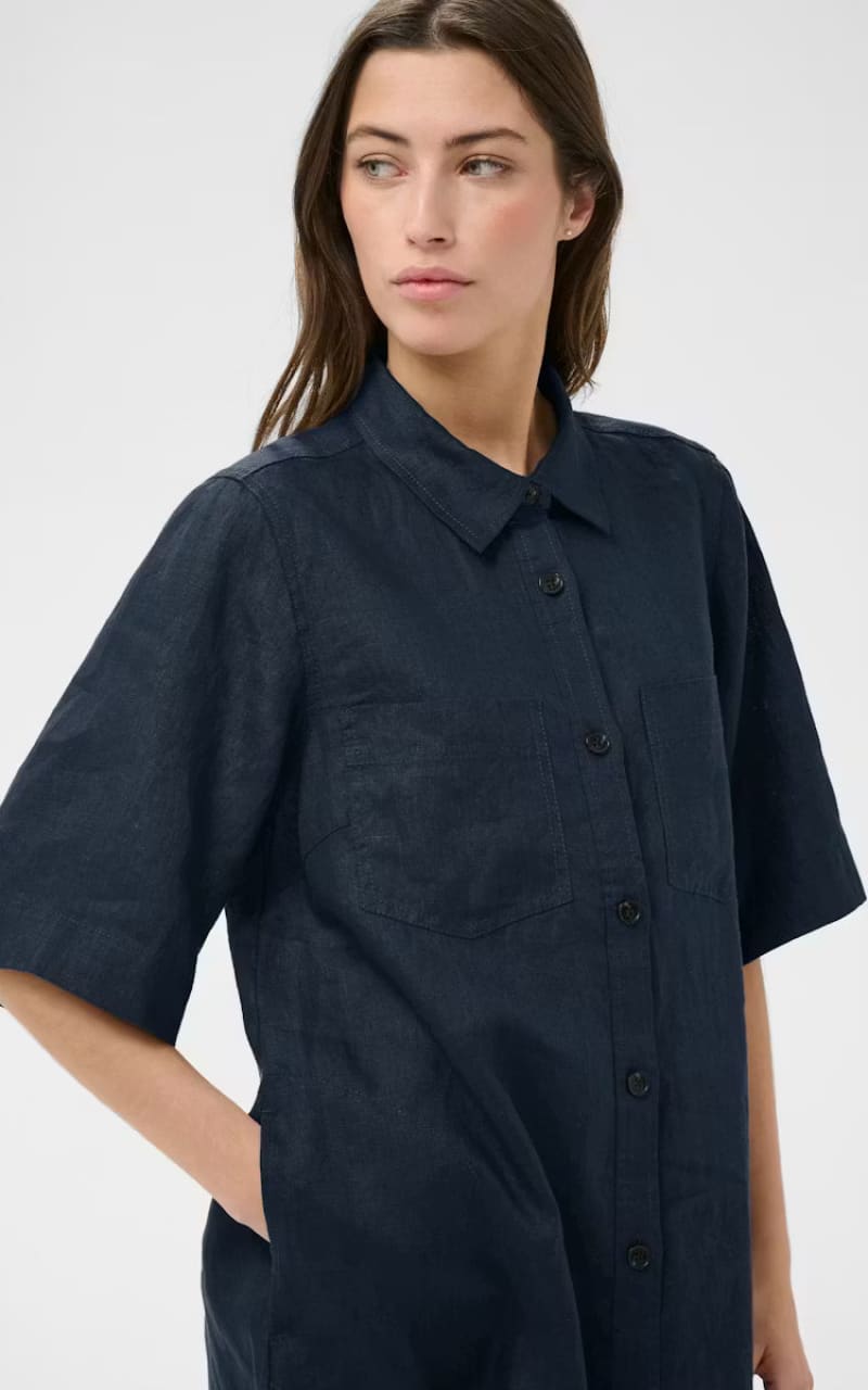 Part Two- Sardiae Linen Dress in After Midnight - DRESS