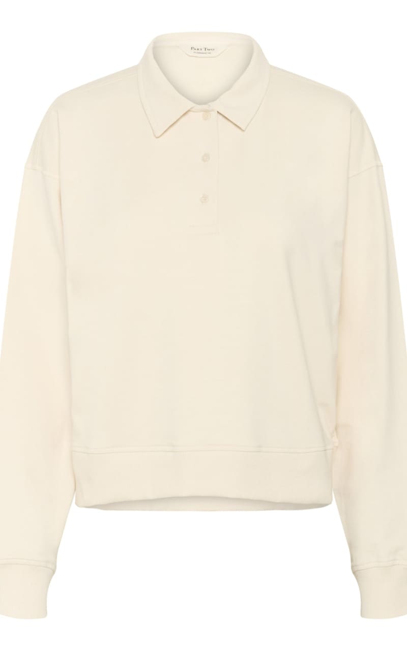Part Two- Satya Polo Sweatshirt in Whitecap Gray - SWEATER