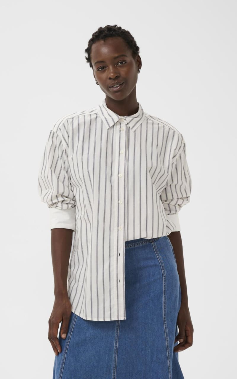 Part Two- Savanna Shirt in Fig Sripe - Blouses & Tops