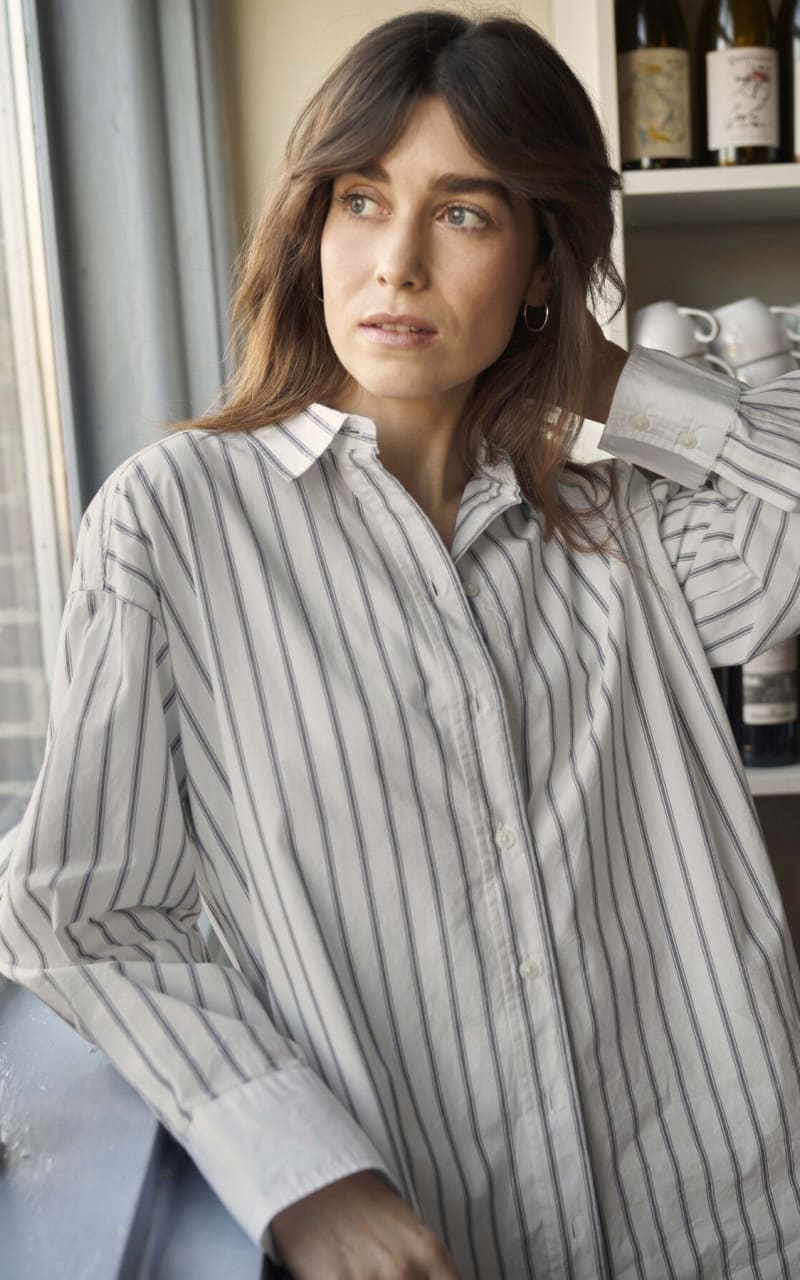 Part Two- Savanna Shirt in Fig Sripe - Blouses & Tops