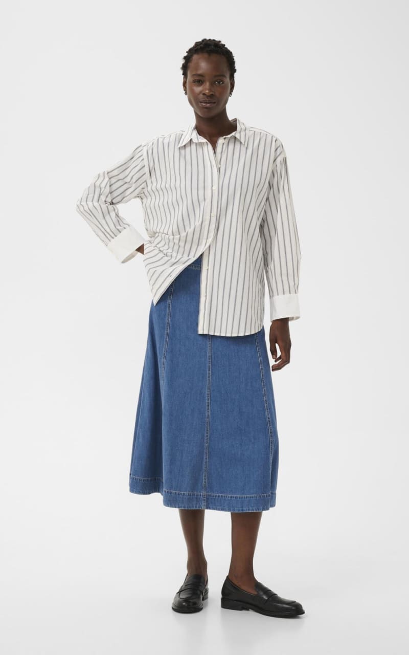 Part Two- Savanna Shirt in Fig Sripe - Blouses & Tops