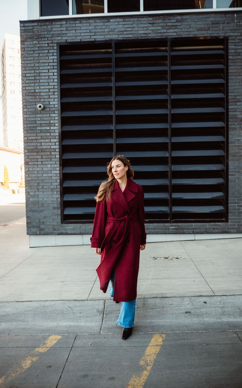 Part Two- Synne Wool Coat in Tawny Port Melange - Outerwear