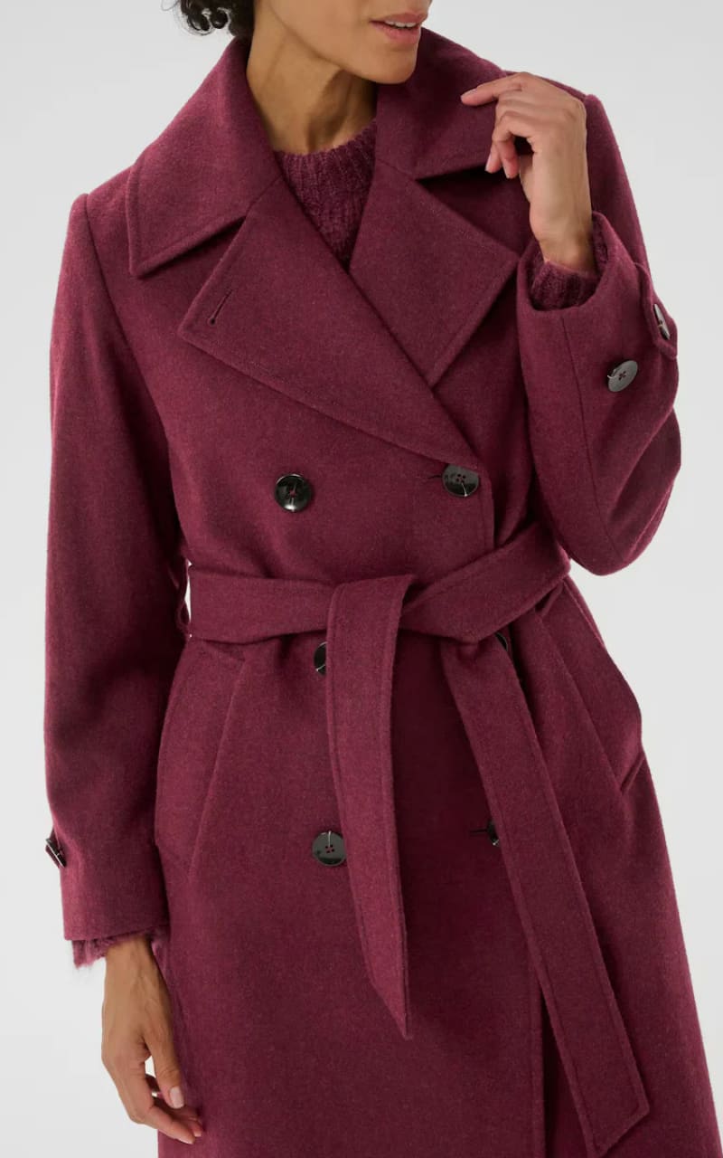 Part Two- Synne Wool Coat in Tawny Port Melange - Outerwear