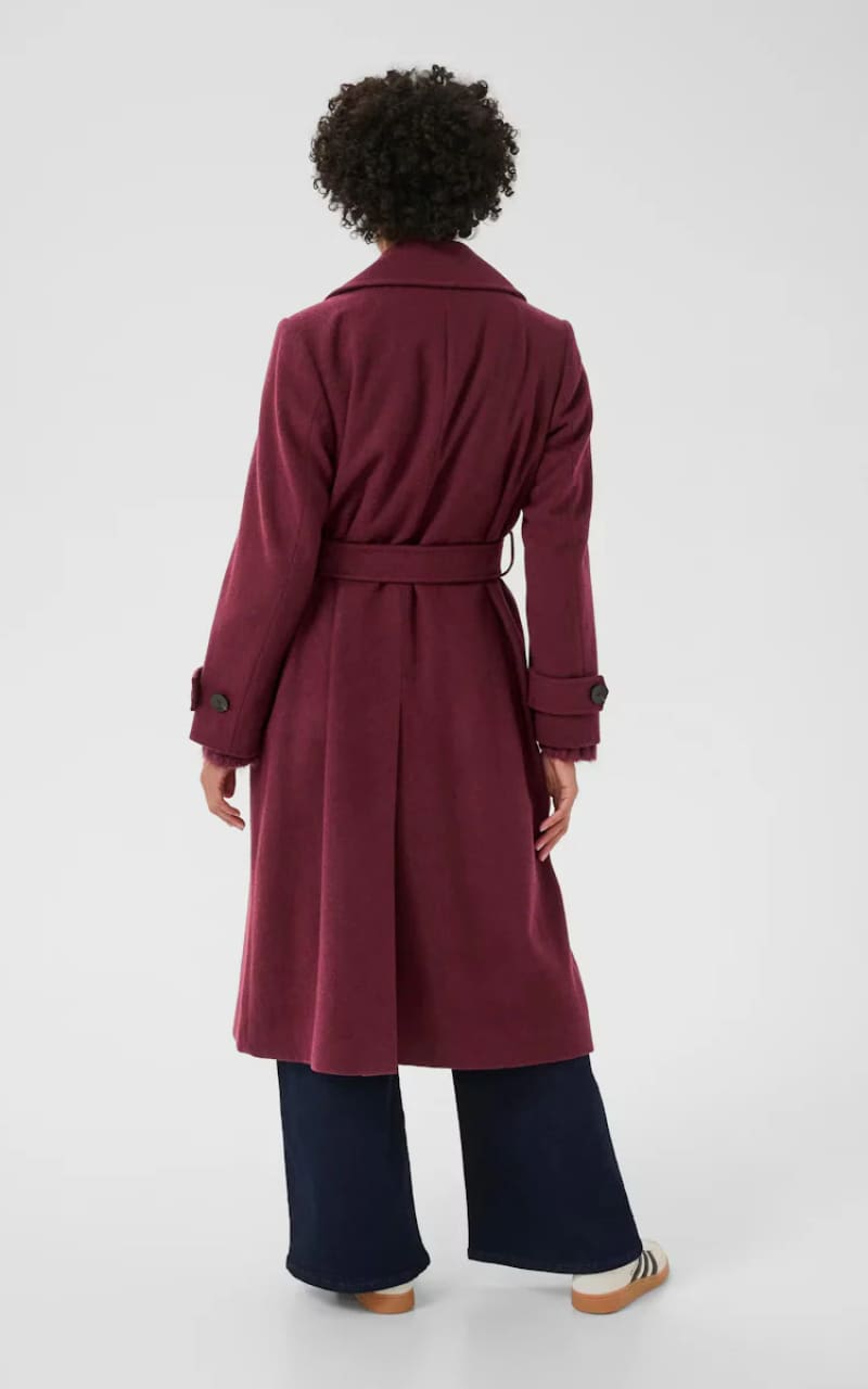 Part Two- Synne Wool Coat in Tawny Port Melange - Outerwear