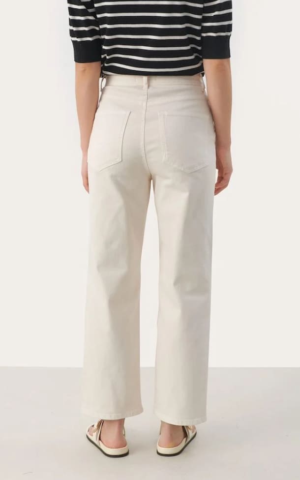 Part Two - Judy High Rise Straight Leg Crop Jeans In Sand