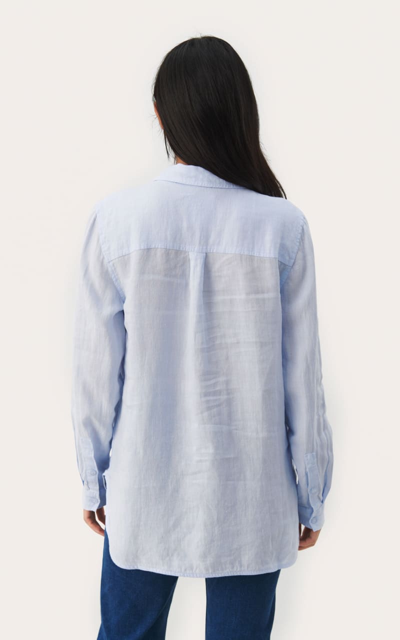 Part Two- Kivas Linen Blouse in Heather Blue