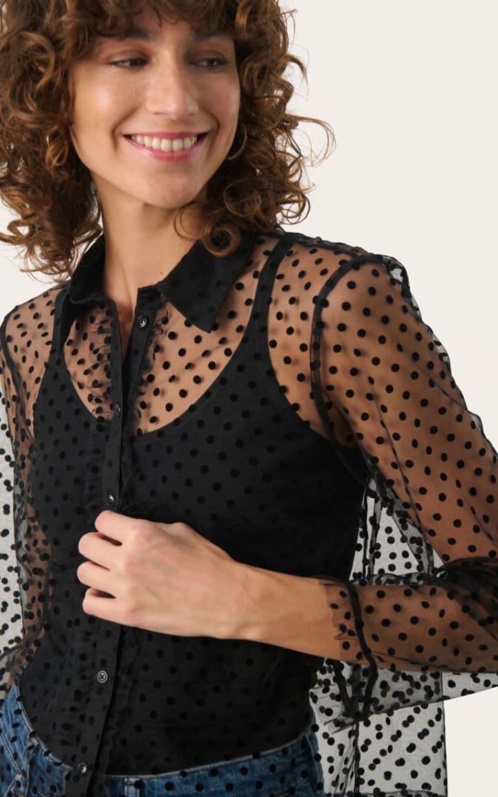 Part Two- Marikke Sheer Blouse with Polka Dots