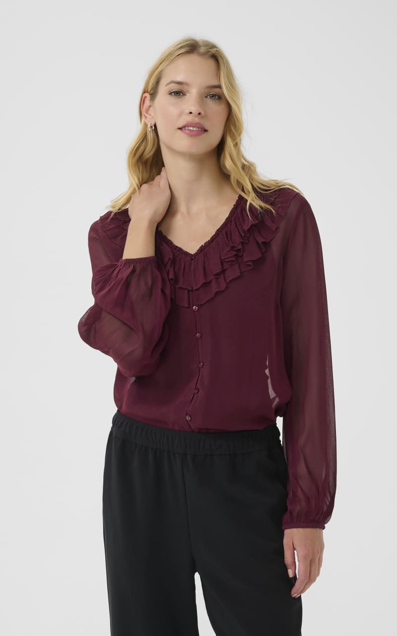 Part Two- Sanaza Blouse - Tawny Port / 32 - Blouses & Tops