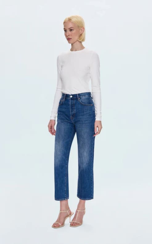 Pistola Cassie Crop Super High Rise Straight Jean