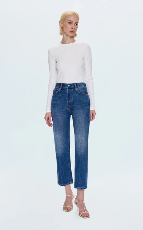 Pistola Cassie Crop Super High Rise Straight Jean
