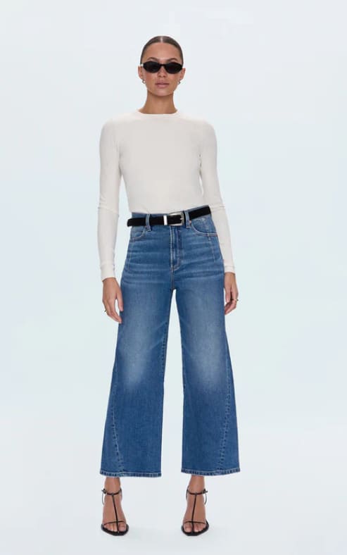 Pistola- Kyra High Rise Bowed Ankle in Soho - denim