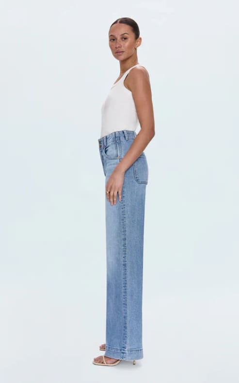 Pistola- Lana Double Button High Rise Ultra Wide Leg Jean