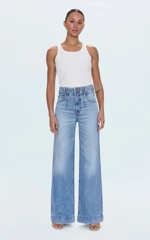 Pistola- Lana Double Button High Rise Ultra Wide Leg Jean