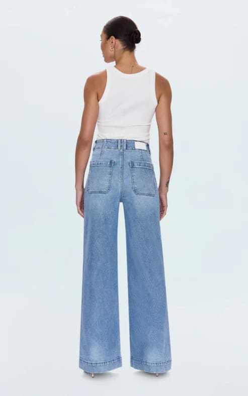 Pistola- Lana Double Button High Rise Ultra Wide Leg Jean