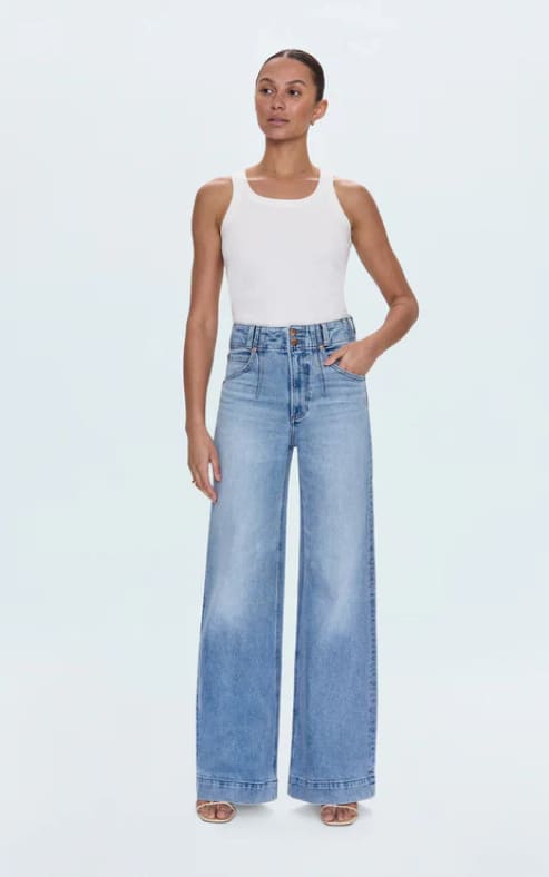 Pistola- Lana Double Button High Rise Ultra Wide Leg Jean