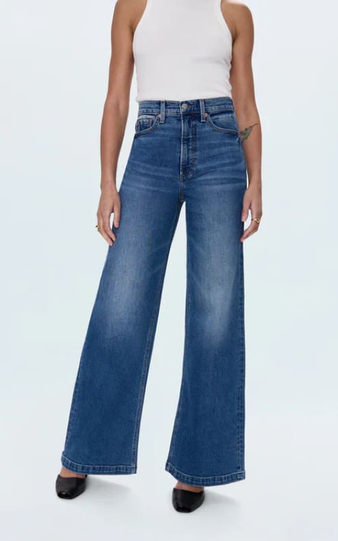 Pistola- Lana High Rise Ultra Wide Leg Jean in Soho - denim